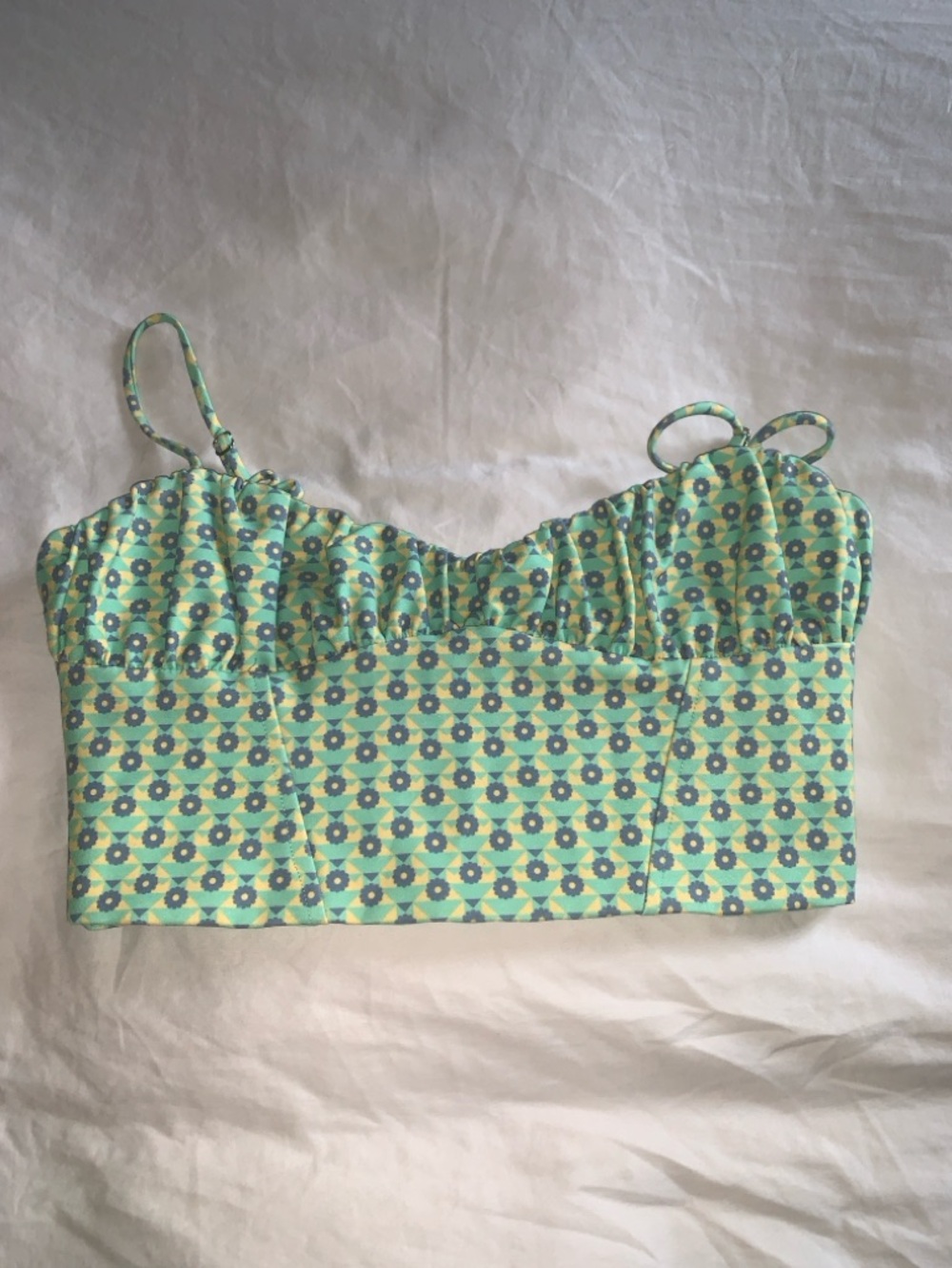 ZARA Mint Green Cropped Bustier Top